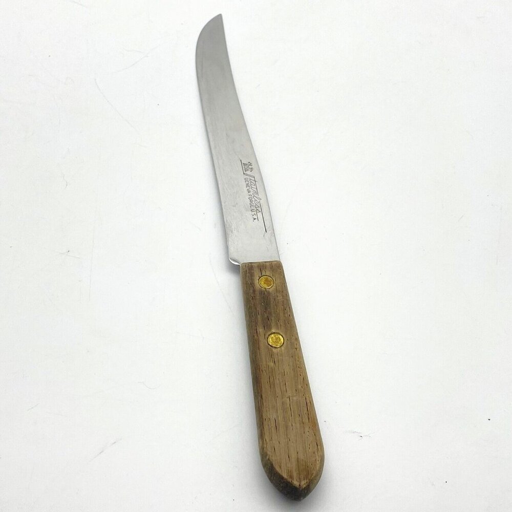 Vtg‎ Ekco Geneva Forge Stainless Steel Meat Carving Knife Wood Handle